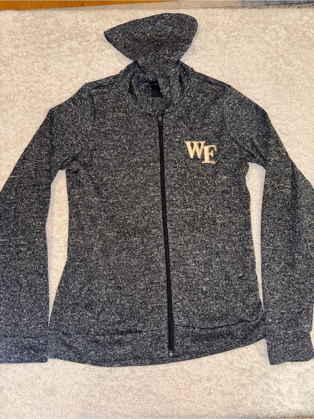 Wake Forest Heathered Black Full-Zip Hoodie